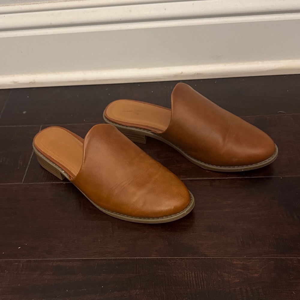 Universal Thread - Brown Leather Slip-On Mules